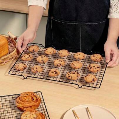 1pc Black Non Stick Drying Net Rack, Kitchen Baking Tools, Bread Cooling Rack, Biscuits, Food Cooling Rack