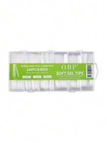 Tips Soft Gel Uñas Postizas Extra Largas 240pzs - transparente - Ver 1