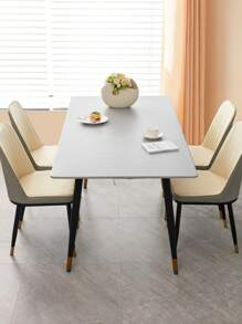 1pc Elastic Fitted Leather Tablecloth, Waterproof, Oilproof, Pollution-Proof, Easy To Clean, Suitable For Dining Table, Coffee Table, And Office Desk, Etc.