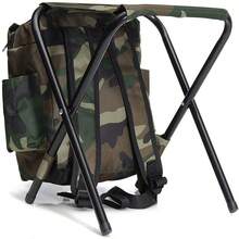 Leisure Outdoor Portable Hiking Backpack Chair Foldable Fishing Bench Camping - Multicolor - View 4