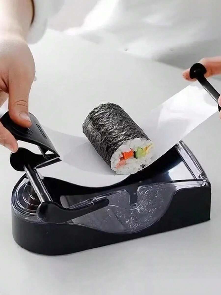包含海苔壽司米模具,壽司卷墊和壽司帷幕的韓國壽司製作diy工具套裝 - 黑與白 - 查看 1