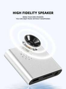 GM11 便攜式迷你 MP3 播放器，高保真環繞音效與 3D 虛擬音效，超長電池壽命，金屬外殼，外部記憶卡插槽可擴展至 64G - 銀色 - 查看 4