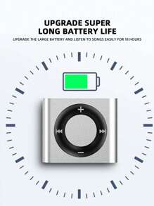 GM11 便攜式迷你 MP3 播放器，高保真環繞音效與 3D 虛擬音效，超長電池壽命，金屬外殼，外部記憶卡插槽可擴展至 64G - 銀色 - 查看 5