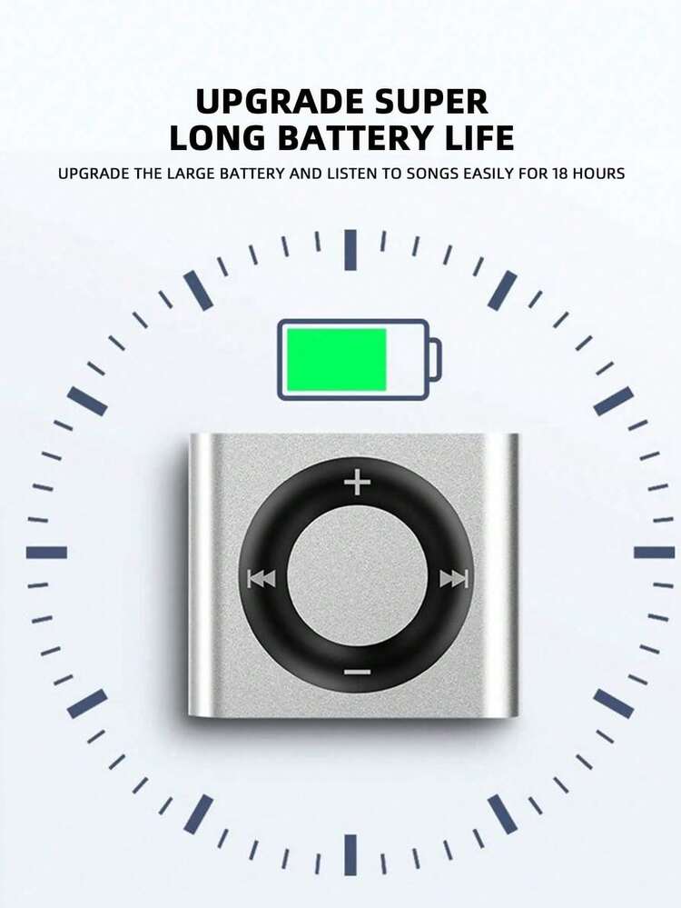GM11 便攜式迷你 MP3 播放器，高保真環繞音效與 3D 虛擬音效，超長電池壽命，金屬外殼，外部記憶卡插槽可擴展至 64G - 銀色 - 查看 5