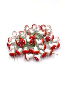 20个迷你蘑菇微模型人造仙女花园盆栽植物，树脂工艺品家居装饰DIY微型景观装饰，仙女花园装饰，户外花园装饰，微型景观装饰（红色） - 彩色 - 查看 6