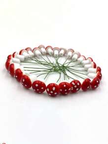 20个迷你蘑菇微模型人造仙女花园盆栽植物，树脂工艺品家居装饰DIY微型景观装饰，仙女花园装饰，户外花园装饰，微型景观装饰（红色） - 彩色 - 查看 5