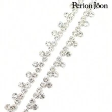 Perlon Joon 1包银色圆点SS24水晶水钻饰边杯链装饰配件，适用于服装和鞋子 - 銀色 - 查看 7