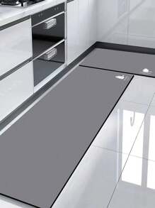 1入組矽膠廚房地墊，具有精緻的純色設計，防疲勞和緩衝，吸水快乾，底部有防滑橡膠，適用於廚房、浴室、門廳、洗衣間等場所，裝飾房間