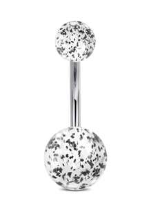 CIZME 1 件装万圣节黑色肚脐环 肚脐环 不锈钢肚脐环 防过敏肚脐环 肚脐环 男女通用 - 銀色&黑色 - 查看 6