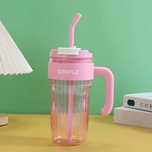 1pc 31oz Summer Large Sippy Cup Office Coffee Cup High Profile Horizontal With Handle Double Sippy Cup Handy Cup - Multicolor - View 6