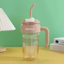 1pc 31oz Summer Large Sippy Cup Office Coffee Cup High Profile Horizontal With Handle Double Sippy Cup Handy Cup - Multicolor - View 9