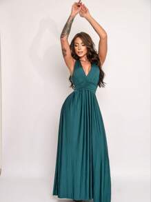 Women Dresses - Dark Green - View 4