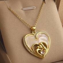 1 Miếng Ngày lễ Mẹ Zirconia Sang trọng Vòng cổ mặt dây chuyền Đối với phụ nữ , Thanh lịch Đồ trang sức Qủa tặng Đối với Mẹ - Vàng - Xem 5