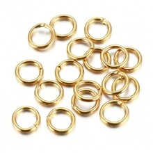 100 Piezas De Anillos De Salto Clásicos De Acero Inoxidable Para Hacer Joyas Diy - Amarillo Oro - Ver 4
