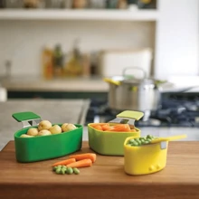 3-Piece Steamer Set Silicone Triple Divider Basket Strainer Kit Whitening Basket Separator Kitchen Utensil Accessories