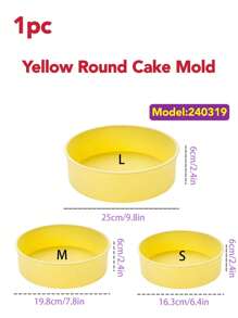 1pc Solid Color Silicone Cake Mold, Blue Round Cake Pan, For Baking