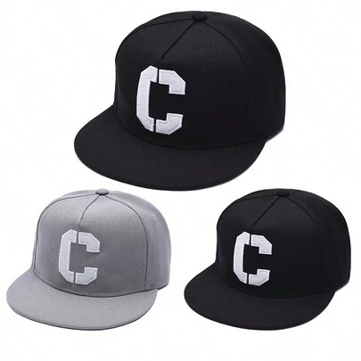 1顶男士棒球帽，时尚户外旅行防晒街头风平沿帽，适合日常佩戴