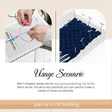 1pc Macrame Board With Grid Soft Pad Diy Crochet Tool For Yarn And Rope Weaving - White - View 5