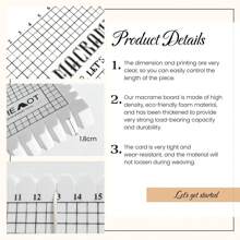 1pc Macrame Board With Grid Soft Pad Diy Crochet Tool For Yarn And Rope Weaving - White - View 3