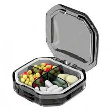 4/6 Compartments Travel Pill Organizer, Portable Daily Pill Organizer, Moisture Proof Pill Case, Small Pill Container Medicine Container For Pocket Purse, Pill Box To Hold Vitamins, Cod Liver Oil