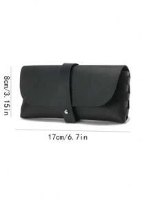 1pc Glasses Case With Buckle Closure, Portable Eyeglasses Box For Sunglasses And Reading Glasses, Colored Pu Leather Pink