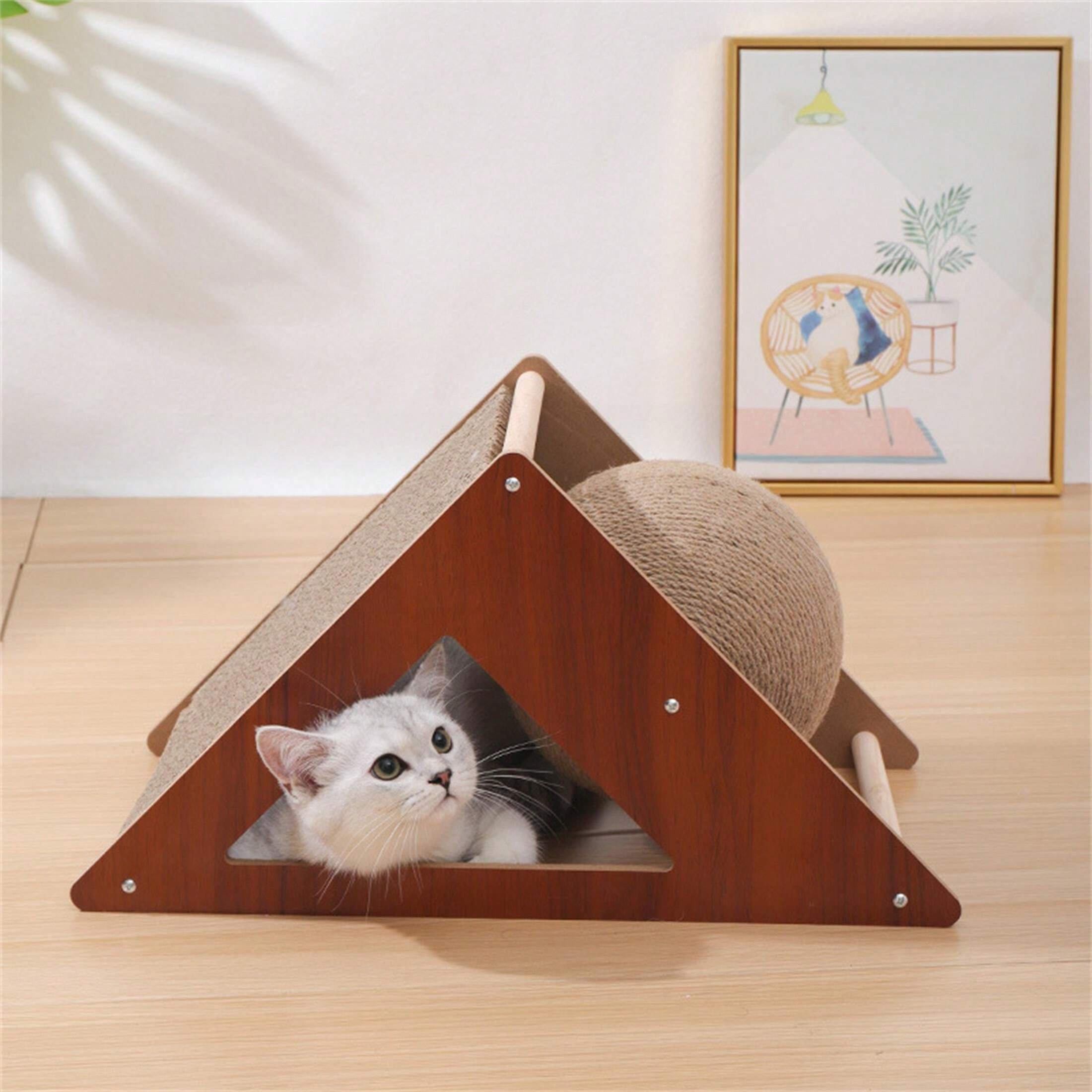 One Set Large Vertical Cat Scratcher Triangle Cat Toy Sisal Cat Scratch