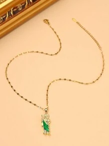 1 Pièce Pendentif De La En Cuivre Avec Chaîne De Lèvre En Acier, Cadeau De Bijoux