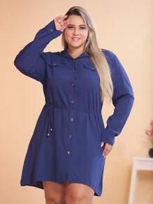 Plus Size Dresses - 藏蓝色 - 查看 2