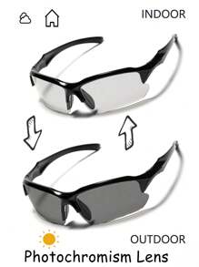 POLASUP 1pc Polarized Semi-Rimless Men's Outdoor Cycling Sports Glasses With Silicone Foot Cover, Soft Nose Pad, Windproof, Suitable For Sports And Travel Beach Accessories Glasses Shades Easy Comfort Casual Outfits Outdoor Cycling Glasses For Summer Beach Vacation,Outdoor,Travel