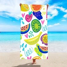 1pc Extra Large Beach Towel, Oversized, Super Absorbent, Beach Blanket, Ultra Soft Microfiber, Essential For Summer, Windproof, UV Protection, Beach, Party, Drying For Travel, Camping, Beach Accessories, Holiday Gift Beach Essentials