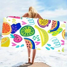1pc Extra Large Beach Towel, Oversized, Super Absorbent, Beach Blanket, Ultra Soft Microfiber, Essential For Summer, Windproof, UV Protection, Beach, Party, Drying For Travel, Camping, Beach Accessories, Holiday Gift Beach Essentials