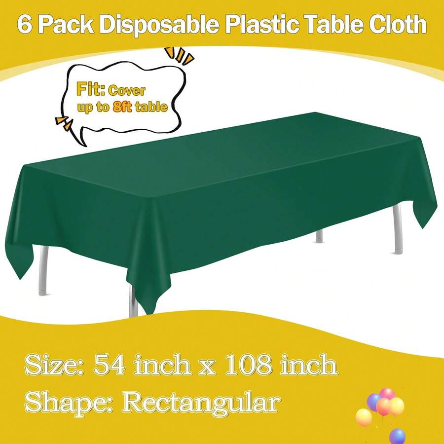 Disposable Tablecloths Rectangle Table Cover, Plastic Table Cloths For