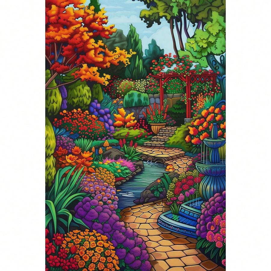 1入組大尺寸40*60cm無框diy 5d鑽石畫美麗路徑,全立方氧化鋯畫,鑽石刺繡藝術製作套件,手工裝飾家居 - 彩色 - 查看 1