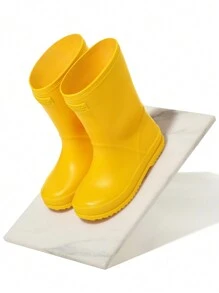 GentleChild Botas De Lluvia Unisex Para Niños De Estilo Simple Para El Jardín De Infantes. Antideslizantes, Resistentes Al Desgaste, Ligeras, Cómodas, Área De Puntera Ancha, Transpirables, A Prueba De Agua, Diseño Moldeado De Una Pieza Sin Pies Sofocantes. Botas De Goma Para Uso En Interiores / Exteriores