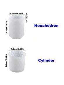 Molde de silicona para hacer velas en forma de cubo de burbujas hexagonal cilíndrico para yeso, cemento, resina epoxi, decoración del hogar DIY - molde de silicona blanco - Ver 2