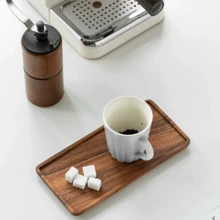 1入組相思木製侍餐托盤，茶盤，零食托盤，咖啡托盤和甜點托盤 - 黃色 - 查看 6