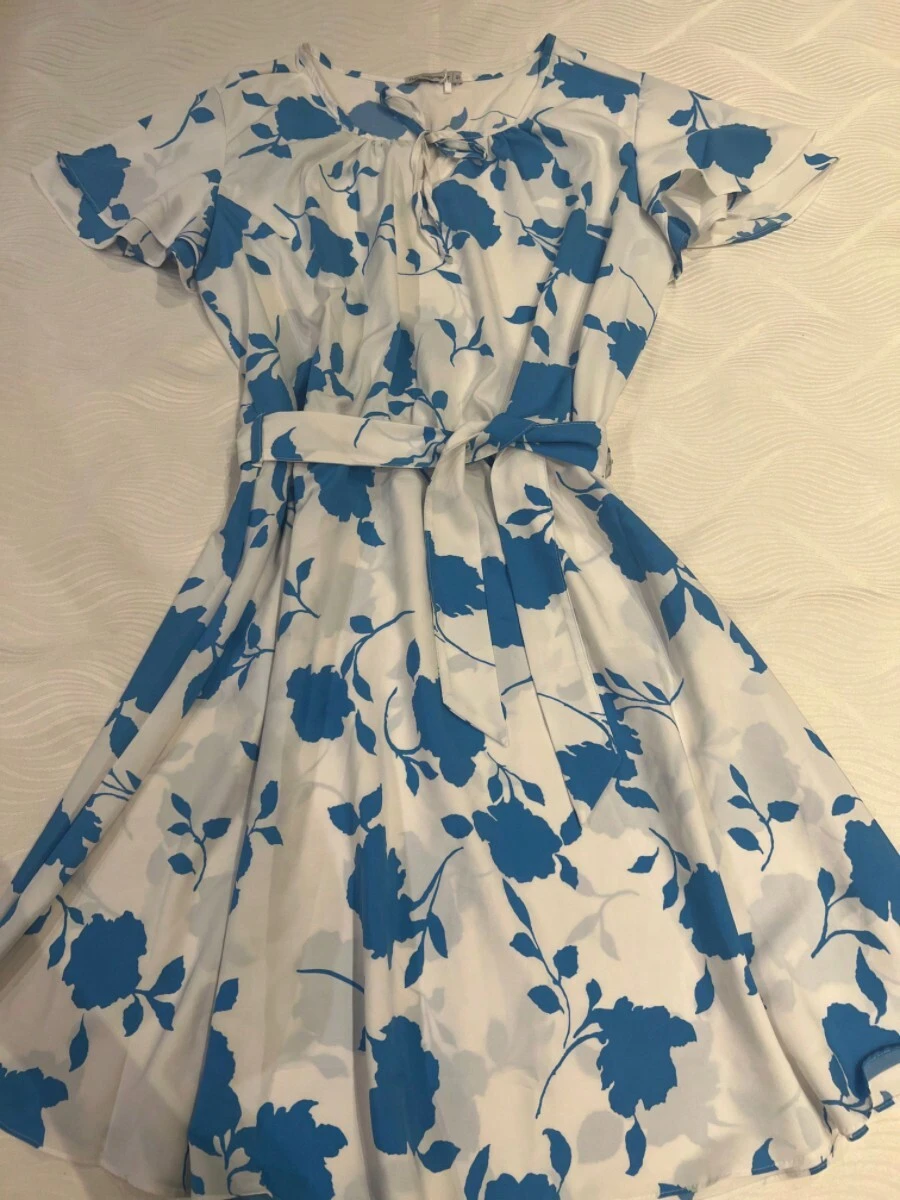 Plus Size Dresses - 藍白色 - 查看 1