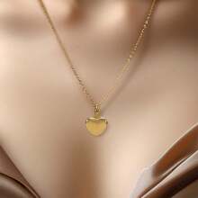 1pc Stainless Steel Gold-Plated Non Tarnish Dainty Urn Heart Necklace For Women Perfume Pet Ashes Memory Valentines,Mom,Mother,Mother's Day,Gift - Heart-shaped - View 11