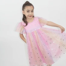 Vestido Colores Estrellas Estampadas - Rosa - Ver 1