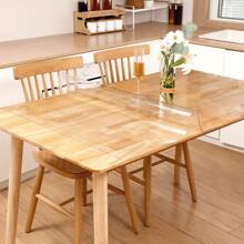 1pc Pvc Transparent Table Mat, Heat Resistant, Dust-Proof, Waterproof, Desktop Protector Cover For Home/Hotel Tables & Desks - Transparent - View 4