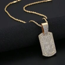 1入歐美風格嘻哈合金鑲鑽項鍊,具有各種嘻哈與龐克風格元素,如數字、皇冠、獎章、寶石、美元符號 - 嘻哈吊墜 - 查看 7