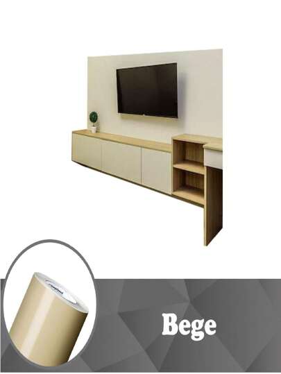 Adesivo Vinil A prova d'agua Bege 4m X 50cm; Envelopamento móveis; Envelopamento geladeira; Autocolante;