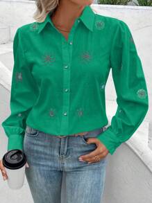 Women Blouses - màu xanh lá - Xem 6