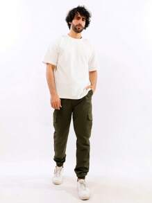 Men Pants - 軍綠色 - 查看 3