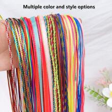 [ 110 件套 ] 10 件儿童编织彩色绳、女孩编织头带、辫子头带、节日表演彩色头带、100 个小橡皮筋 - 彩色 - 查看 7