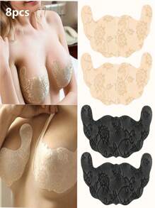 8pcs Dùng một lần Ren Bras Nữ Áo ngực vô hình Hình chữ-U Ren Bras Ren Bras Bras Ren Đồ lót Áo ngực vô hình Tấm lót - Nhiều màu - Xem 1
