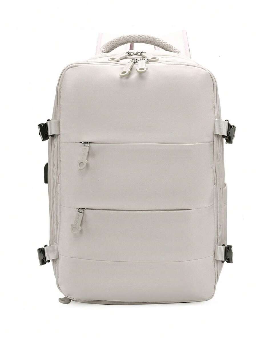 Women Fashion Backpacks - Beige - View 1