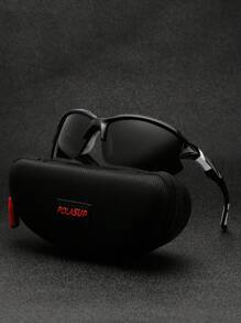 POLASUP 1pc Polarized Semi-Rimless Men's Outdoor Cycling Sports Glasses With Silicone Foot Cover, Soft Nose Pad, Windproof, Suitable For Sports And Travel Beach Accessories Glasses Shades Easy Comfort Casual Outfits Outdoor Cycling Glasses For Summer Beach Vacation,Outdoor,Travel