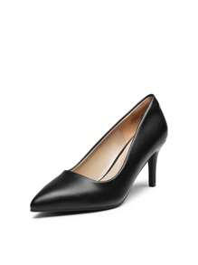Women High Stiletto Heels Closed Pointed Toe Dress Pumps Shoes For  Wedding Work Office Business, 3 Inches SIZE UP - PU ĐEN - Xem 4