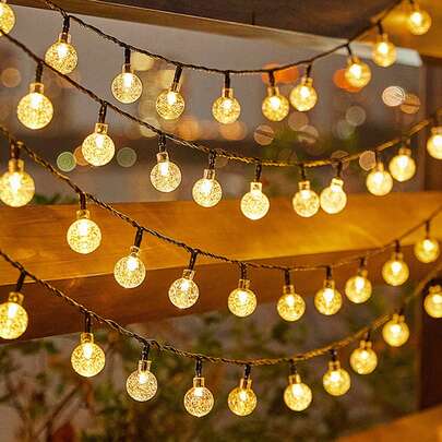 1 件装 LED 太阳能泡泡球灯串户外防水露营氛围庭院节日装饰灯秋季装饰家居装饰户外装饰